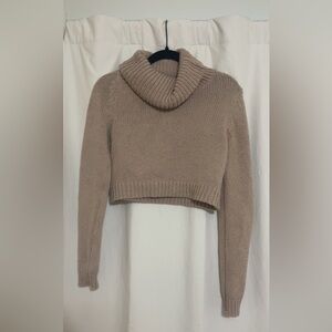 Free people Tan Cowl Neck Sweater